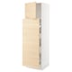 A white SEKTION kitchen cabinet with light ash wood doors, featuring adjustable shelves and a modern design.
