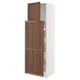 Ikea SEKTION white cabinet with walnut-brown door, tall, adjustable shelves.