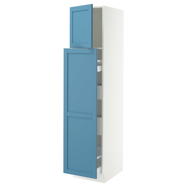 SEKTION / MAXIMERA Hc w p-o func 1dr/4drw, white/Lerhyttan blue, 18x24x80 "