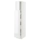 White SEKTION kitchen cabinet with high gloss, adjustable shelves, and soft-close hinges.