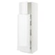 Modern white high gloss cabinet, sleek rectangular design, adjustable shelves, and smooth finish.