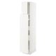 A white SEKTION kitchen cabinet with two doors and multiple shelves. It has a sleek, modern design with clean lines.