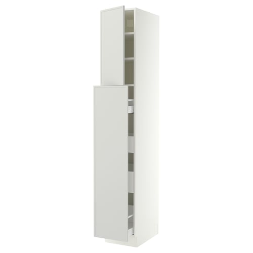 SEKTION / MAXIMERA Hc w p-o func 4drw/1dr/2shlv, white/Aspudden light gray, 15x24x90 "