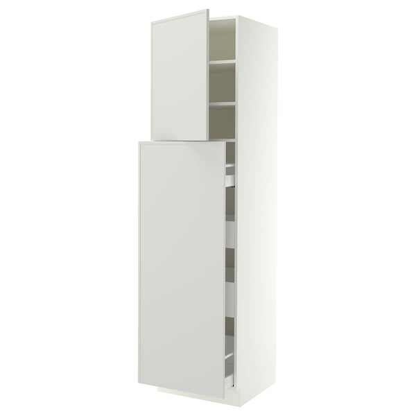 SEKTION / MAXIMERA Hc w p-o func 4drw/1dr/2shlv, white/Aspudden light gray, 24x24x90 "