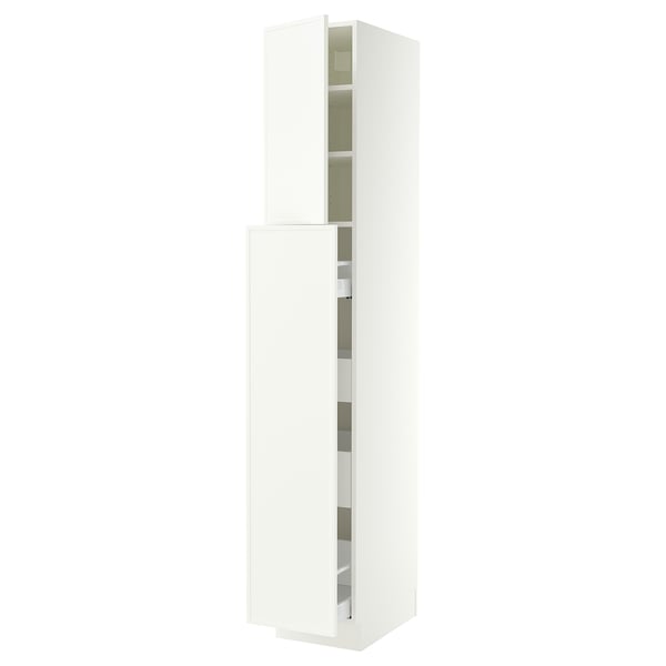 SEKTION / MAXIMERA Hc w p-o func 4drw/1dr/2shlv, white/Aspudden matt white, 15x24x90 "