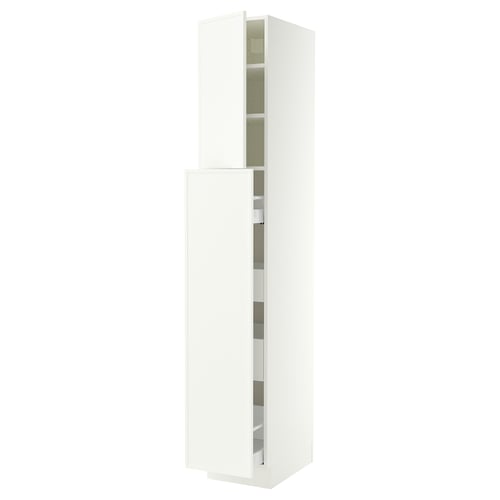 SEKTION / MAXIMERA Hc w p-o func 4drw/1dr/2shlv, white/Aspudden matt white, 15x24x90 "