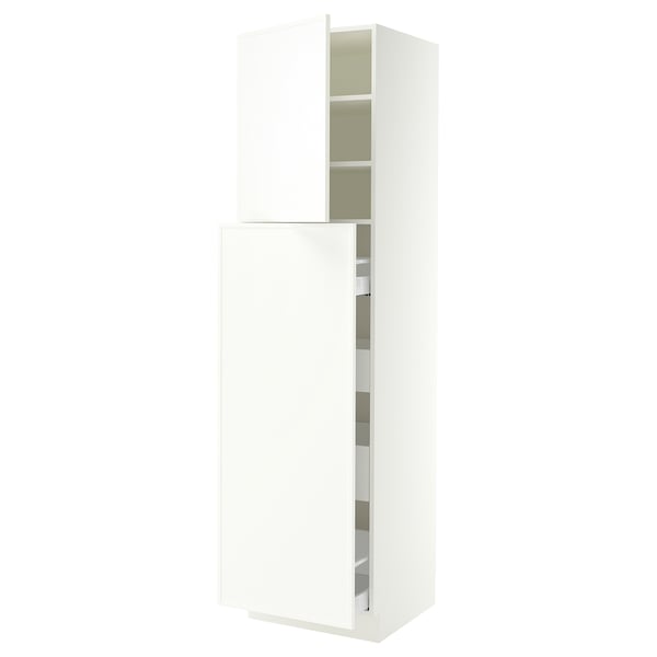 SEKTION / MAXIMERA Hc w p-o func 4drw/1dr/2shlv, white/Aspudden matt white, 24x24x90 "