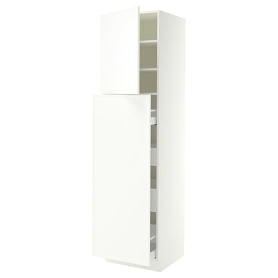 SEKTION / MAXIMERA Hc w p-o func 4drw/1dr/2shlv, white/Aspudden matt white, 24x24x90 "
