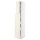 White SEKTION kitchen cabinet with off-white doors and adjustable shelves.