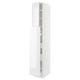 White high gloss kitchen cabinet, single door, adjustable shelves.