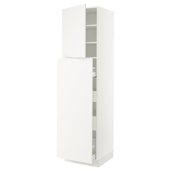 SEKTION white kitchen cabinet with smooth design, featuring adjustable shelves and door with dampers.