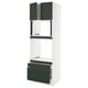 SEKTION kitchen unit, white & dark green. Shelves, drawers, modern & sleek.