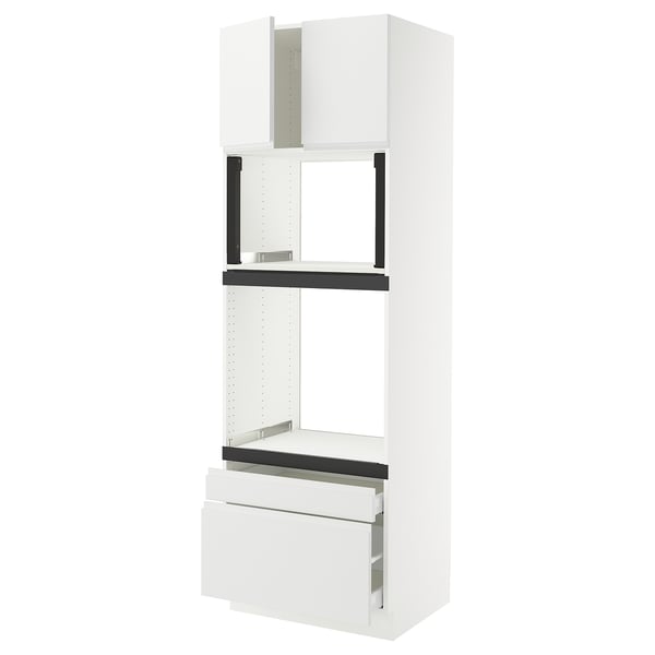 White SEKTION kitchen unit with cabinets and drawers.
