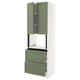 Modern kitchen unit, SEKTION line, in green-gray, with doors, drawers, and white frame.