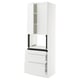 Displays a white SEKTION kitchen storage unit with a modern design, featuring upper cabinets and multiple drawers.