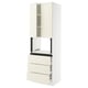 An off-white SEKTION kitchen cabinet with three drawers and double doors. The cabinet has a modern design with bevelled edges.