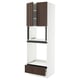 An ikea SEKTION kitchen cabinet with dark brown sinarp wooden fronts, white frame, and adjustable shelves.