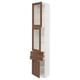 White & wooden ikea SEKTION kitchen cabinet with glass doors, adjustable shelves & soft-close drawer.