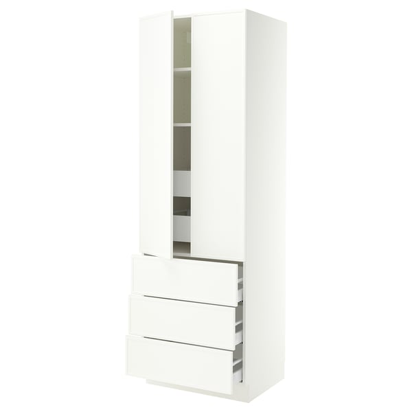 SEKTION / MAXIMERA High cab w 2 drs/3 fronts/5 drawers, white/Aspudden matt white, 30x24x90 "
