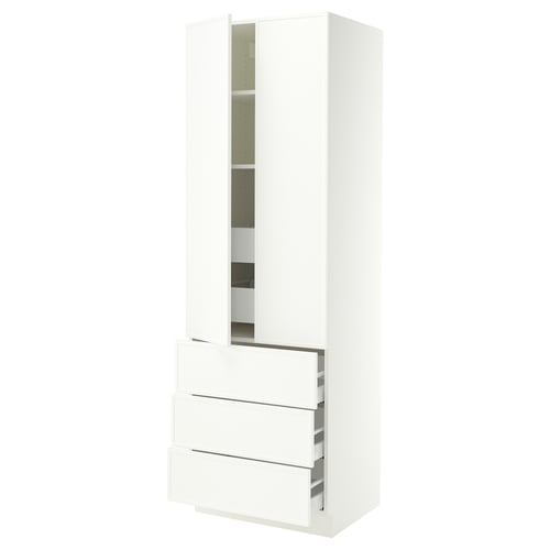 SEKTION / MAXIMERA High cab w 2 drs/3 fronts/5 drawers, white/Aspudden matt white, 30x24x90 "