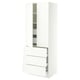 SEKTION / MAXIMERA High cab w 2 drs/3 fronts/5 drawers, white/Aspudden matt white, 30x24x80 "