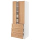 An ikea SEKTION kitchen cabinet in white with oak doors and drawers. It adjustable shelves and drawers with built-in dampers.