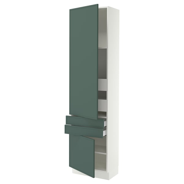 SEKTION / MAXIMERA High cab w 2drs/2 fronts/4 drawers, white/Aspudden dark gray-green, 24x15x90 "