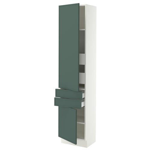 SEKTION / MAXIMERA High cab w 2drs/2 fronts/4 drawers, white/Aspudden dark gray-green, 18x15x80 "