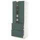 SEKTION / MAXIMERA High cab w 2drs/2 fronts/4 drawers, white/Aspudden dark gray-green, 30x24x80 "