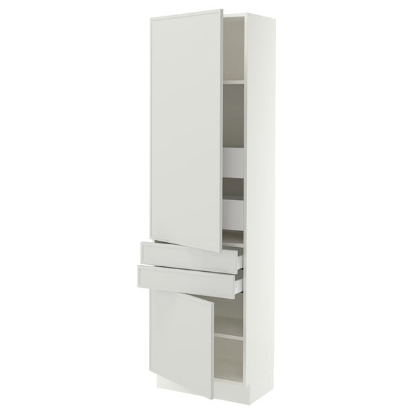 SEKTION / MAXIMERA High cab w 2drs/2 fronts/4 drawers, white/Aspudden light gray, 24x15x80 "
