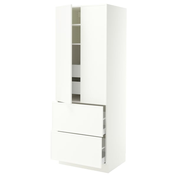 SEKTION / MAXIMERA High cab w 2drs/2 fronts/4 drawers, white/Aspudden matt white, 30x24x80 "