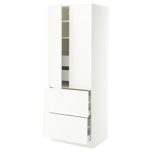 SEKTION / MAXIMERA High cab w 2drs/2 fronts/4 drawers, white/Aspudden matt white, 30x24x80 "