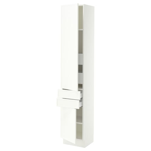 SEKTION / MAXIMERA High cab w 2drs/2 fronts/4 drawers, white/Aspudden matt white, 15x15x80 "
