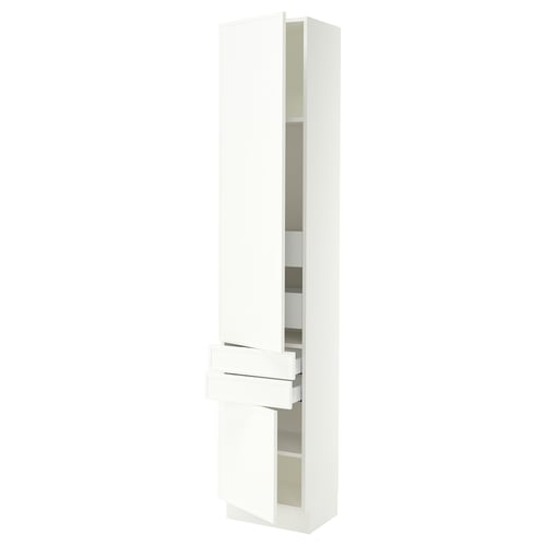 SEKTION / MAXIMERA High cab w 2drs/2 fronts/4 drawers, white/Aspudden matt white, 18x15x90 "