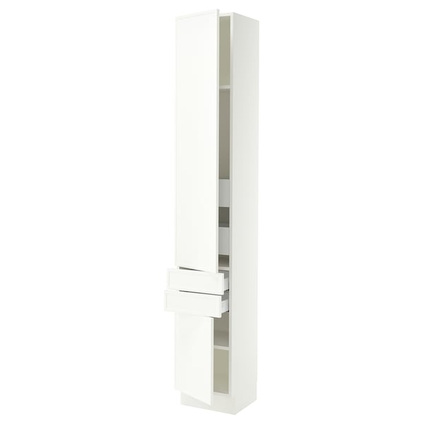 SEKTION / MAXIMERA High cab w 2drs/2 fronts/4 drawers, white/Aspudden matt white, 15x15x90 "