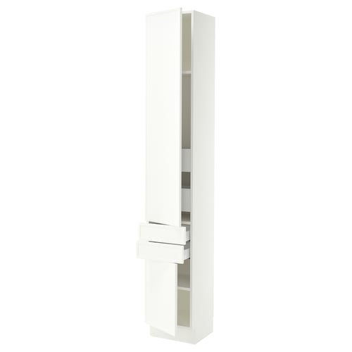 SEKTION / MAXIMERA High cab w 2drs/2 fronts/4 drawers, white/Aspudden matt white, 15x15x90 "