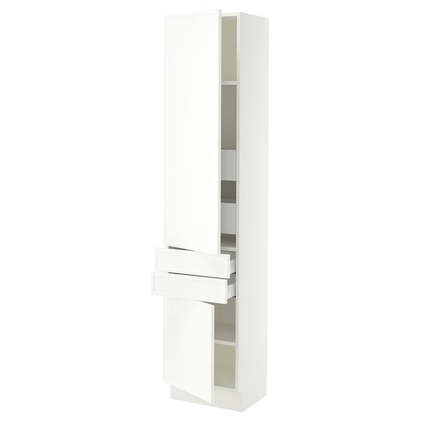 SEKTION / MAXIMERA High cab w 2drs/2 fronts/4 drawers, white/Aspudden matt white, 18x15x80 "