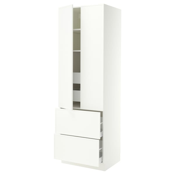 SEKTION / MAXIMERA High cab w 2drs/2 fronts/4 drawers, white/Aspudden matt white, 30x24x90 "