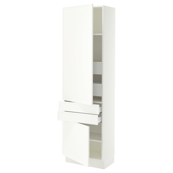 SEKTION / MAXIMERA High cab w 2drs/2 fronts/4 drawers, white/Aspudden matt white, 24x15x80 "