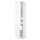 Modern white SEKTION kitchen cabinet with shelves and drawers, adjustable and smooth finish.