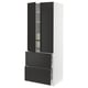 Black and white modular kitchen cabinet with adjustable shelves and soft-close drawers.