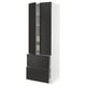 Ikea SEKTION kitchen cabinet, black, tall, modern, with adjustable shelves, soft-close drawers.