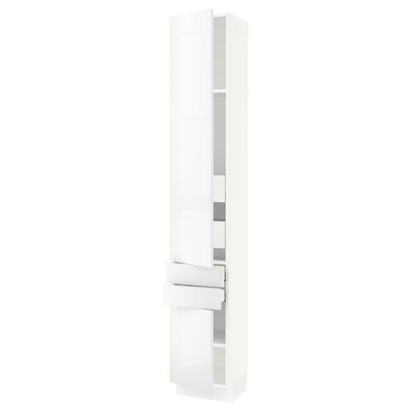 SEKTION kitchen cabinet, white, glossy, rectangular, modern design.