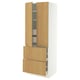 SEKTION / MAXIMERA High cab w 2drs/2 fronts/4 drawers, white/Sinarp oak veneer, 30x24x80 "