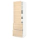 SEKTION kitchen cabinet in light wood & white, tall with adjustable shelves and soft-closing drawers.