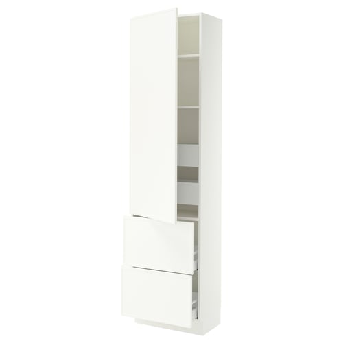 SEKTION / MAXIMERA High cab w door/2 fronts/4 drawers, white/Aspudden matt white, 24x15x90 "