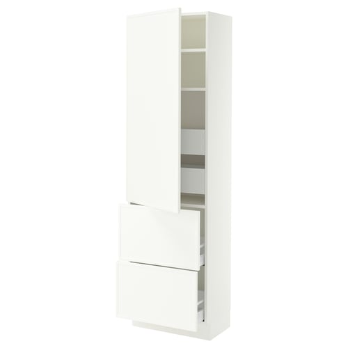 SEKTION / MAXIMERA High cab w door/2 fronts/4 drawers, white/Aspudden matt white, 24x15x80 "