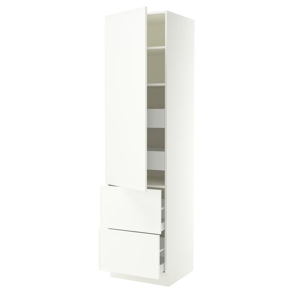 SEKTION / MAXIMERA High cab w door/2 fronts/4 drawers, white/Aspudden matt white, 24x24x90 "