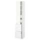 White SEKTION kitchen cabinet with adjustable shelves and soft-close drawers.