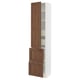SEKTION kitchen cabinet, white & walnut, tall, wood, shelves.